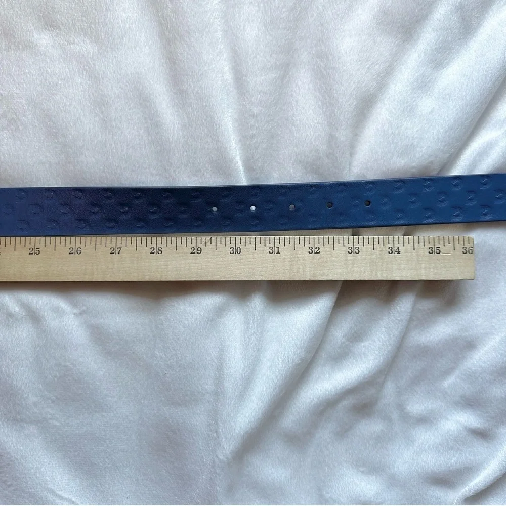 Devon Halsey Womens Royal Blue Leather Golf Belt Small embossed logo Limited Ed